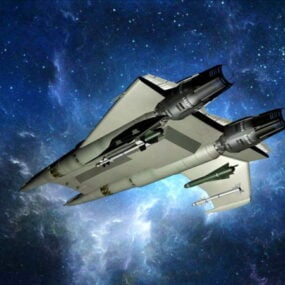 Science-Fiction-Weltraumkampfschiff 3D-Modell