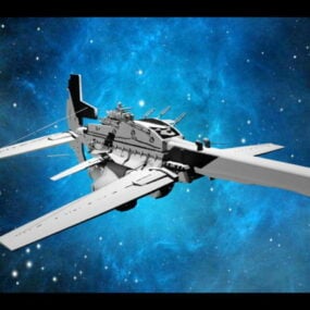 3D model mimozemské futuristické kosmické lodi Delta