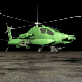 3д модель вертолета Apache