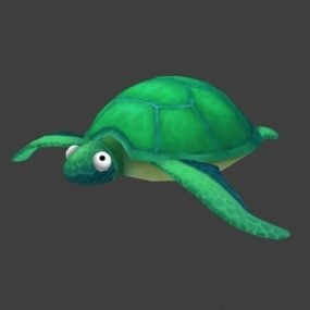 Modello 3d della tartaruga verde del fumetto