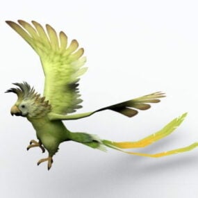 Помаранчевий папуга 3d модель