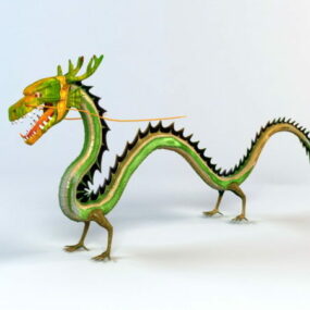 Modelo 3D do dragão chinês tradicional