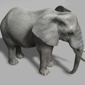 Modelo 3d do elefante cinza