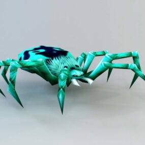Model 3D Anime Zielony pająk