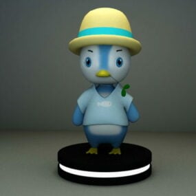Modelo 3d de personagem de pinguim de desenho animado
