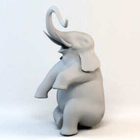Statue d'éléphant assis modèle 3D