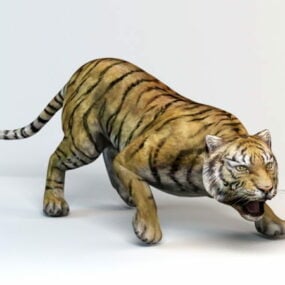 Modelo 3d de cabeça de tigre montada