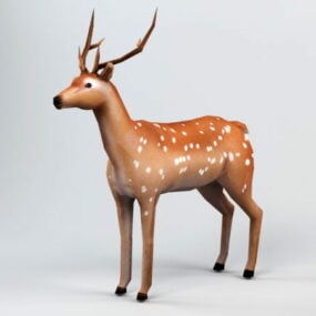 Low Poly Deer Rig 3d модель