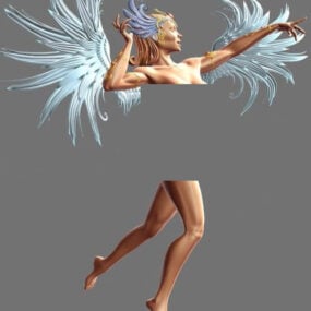 Gudinna med vingar 3d-modell