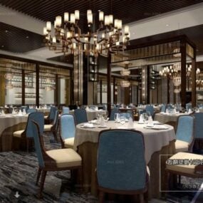 Luxury Restaurant Interior Scene 3d model