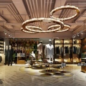 Luxury Fashion Store Interior Scene 3D-malli