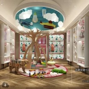 Uppstoppade leksaker barn butik interiör scen 3d-modell