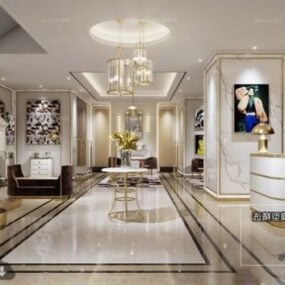 Luxury Fashion Showroom Interior Scene 3d model