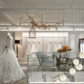 Moderní svatební módní obchod interiér scény 3d model