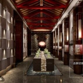 Kinesisk konst showroom interiör scen 3d-modell