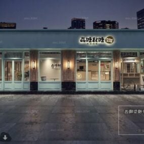 Shop House Exterior Scene 3D-malli