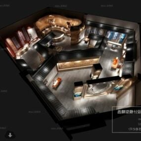Model 3d Adegan Interior Showroom Toko Mewah