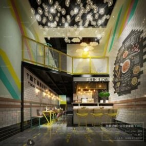 Coffee Shop Interior Space 3d-modell