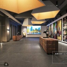 Taidemuseo Showroom Interior Scene 3D-malli
