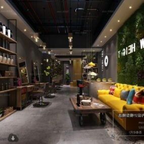 Tea Shop Interior Scene 3D-malli