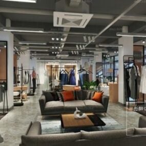 Fashion Store Modern Space Interior Scene 3D-Modell