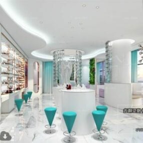 Modello 3d della scena interna del negozio di cosmetici di bellezza