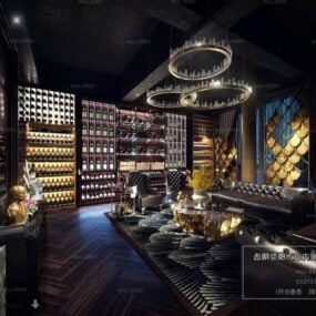 Luxury Wine Showcase Interior Scene 3d model