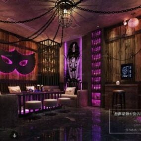 Adult Bar Club Interior Scene 3d model