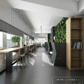 Moderní Drink Restaurant Interiér scény 3D model