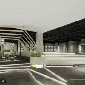 Modelo 3D da cena interior do espaço comercial moderno