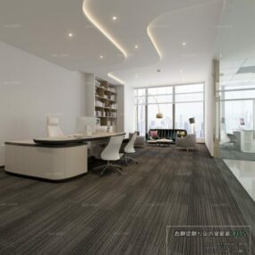 Minimalistisk Boss Workspace Interior Scene 3d-modell