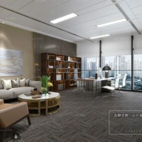 公司客厅空间室内场景3d模型