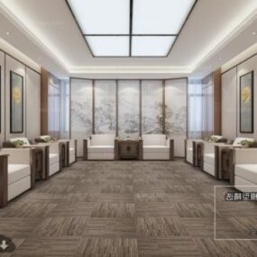 Pemandangan Interior Ruang Rapat Desain Elegan model 3d