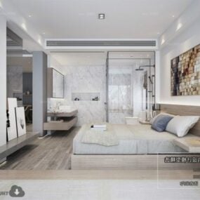 Moderní luxusní hotelový pokoj interiér scény 3D model