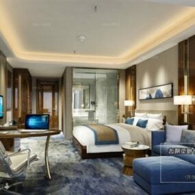 Skönhet hotell sovrum interiör scen 3d-modell