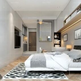 Lägenhet Small Home Design Interiör Scen 3d-modell