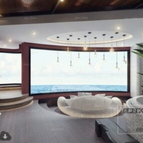 Scène intérieure de la salle de bains principale du spa de luxe modèle 3D