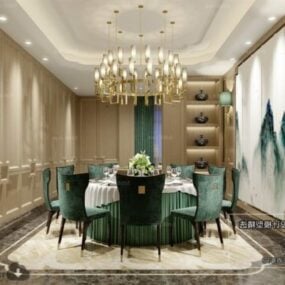 Luxury Antique Dinning Interior Scene 3d model