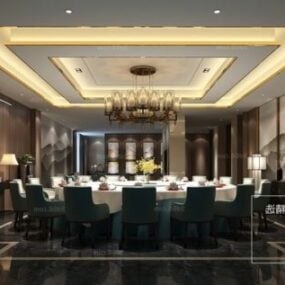 酒店私人餐厅室内场景3d模型