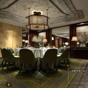3D модель интерьера классической столовой ресторана