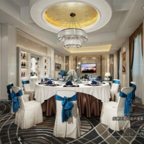 Restaurant Party Dinning Space Interior Scene 3d model