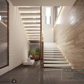 Moderní dům schodiště prostor interiér scény 3d model