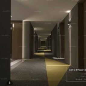 Scena wnętrza hotelu w holu dywanowym Model 3D