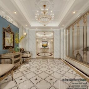 Villa Lobby Classic European Style Interior Scene τρισδιάστατο μοντέλο