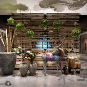 Mieszany styl budynku Lounge Space Scena wewnętrzna Model 3D