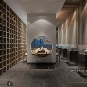 Kinesisk moderne stil konferencelokale interiør scene 3d-model