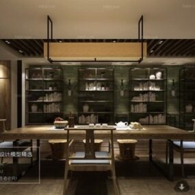 3д модель дизайна интерьера китайской приемной комнаты