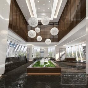 Chinese Modern Style Real Estate Showcase Interior Scene 3d model