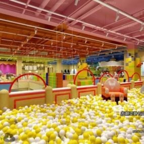Escena interior de la casa de bolas para niños Modelo 3d