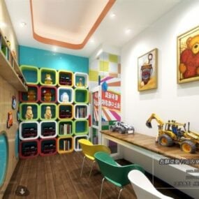Kindergarten Study Corner Interior Scene 3d model